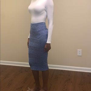 Alice + Olivia Midi Marled Knit Skirt
